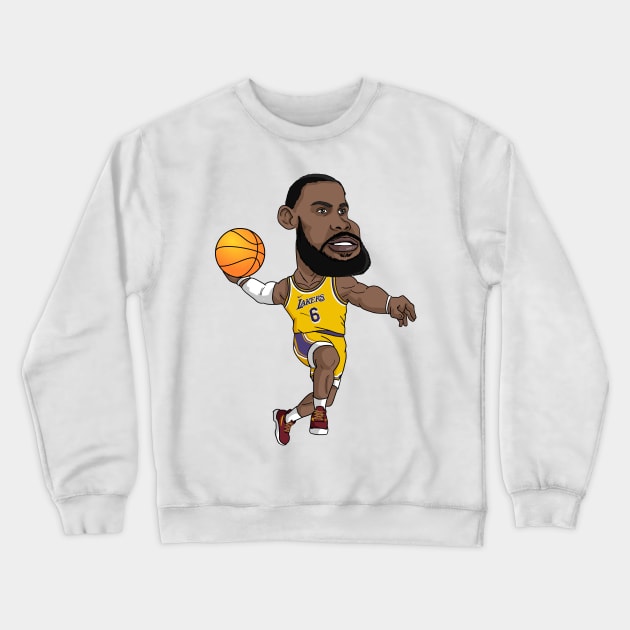 Lebron James Lakers #6 Cartoon Crewneck Sweatshirt by yuyunM